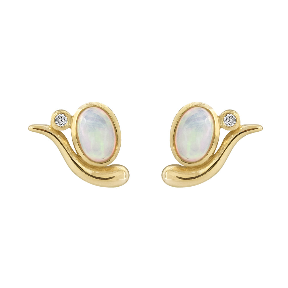 Oorknop - Elegant Opal (Goud)