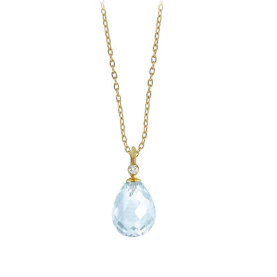 Ketting - Contessa (Goud) (Blauwe Topaas)