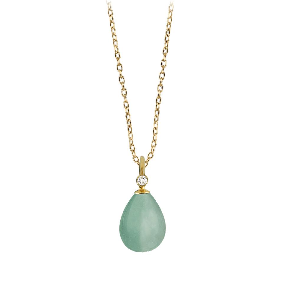 Ketting - Contessa (Goud) (Groene Aventurijn)